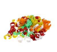 Abaodam 100pcs Numbered Poultry Leg Bands 1-100 Clip-on Identification Rings for Pigeons Chickens Birds Marking Tags for Farm Breeding and Sorting Random Color