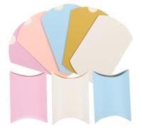 Abaodam 100Pcs Paper Pillow Candy Boxes Set with Lids Foldable Wedding Favor Boxes in Pink Purple Gold Blue White Empty Gift for Party Favors and Candy Packaging