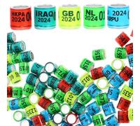 Abaodam 100pcs Racing Pigeon Foot Rings Country Name Leg Bands, Birds Identification Rings for Pigeon, Poultry, and Finch, Random Colors for Bird Leg Tracking