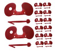 Abaodam 100pcs Red Plastic Chicken Eyeglasses Anti Pecking Blinders for Hens and Broilers Non-tethered Fighting Prevention Eye Protectors for Poultry Farming Random Color