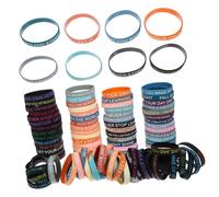 Abaodam 100Pcs Unisex Wristbands with Motivational Quotes Inspirational Bracelets for Men Women and Teens Comfortable and for Friends