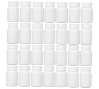 Abaodam 100pcs White Screw Top Pill Bottles Leakproof Medication Containers Portable Travel Mini Storage Jars for Supplements Vitamins Tablets PE Plastic