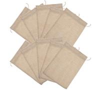 Abaodam 10pcs 10x14 Inch Burlap Drawstring Bags Bulk, Natural Jute Pouches for Birthday, Wedding, Party, and Home Use, Reusable Rustic Packing Sacks