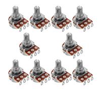 Abaodam 10pcs A250k Electric Guitar Potentiometers Volume Tone Knobs 15mm Short Shaft Audio Taper Pots for Bass and Electric Guitar Accessories