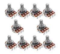 Abaodam 10pcs A250k Solid Shaft Guitar Volume Tone Potentiometers with 15mm Shaft Length Audio Taper Pots for Electric Guitar Bass Accessories Replacement