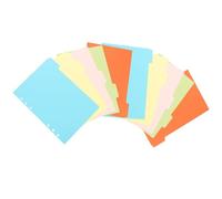 Abaodam 10pcs A5 Binder Tab Dividers with 5 Assorted Colour Tabs for Easy Identification and Quick Classification, Paper Index Dividers for Binder and Loose-Leaf Notepads Organising