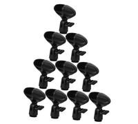 Abaodam 10pcs Adjustable Plastic Spring Microphone Clips for Stage Use Radio Mic Holder Clamps with Secure Grip Black Mic Stand Accessories for Broadcasting and Live Performances