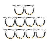 Abaodam 10pcs Baseball Rosary Bracelets with Wooden Cross Softball Wristbands for Adults Comfortable Christian Athlete Jewelry for Sports and Daily Wear