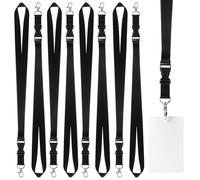 Abaodam 10pcs Black Nylon Id Badge Holders Lanyards with Swivel Clasps Lightweight and Wide Application for Cards and Car Keys Suitable for Doctors and Teachers