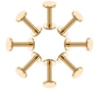 Abaodam 10pcs Brass Flat Head Rivet Studs with Screw Back for Belt Binding Chicago Screws for Leathercraft Secure Fastening DIY Leather Wallets Handbags Straps and Belts