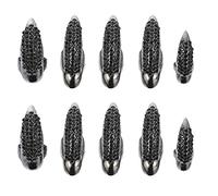 Abaodam 10pcs Cat Claw Long Nail Cover Halloween Nail Claw Ring for Women Fingertip Protector Shape for Halloween Parties and Cosplay