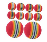 Abaodam 10pcs Chase Train Your Pet Interactive Eva Rainbow Balls Dog Cat Toys Bouncy Soft for Indoor Outdoor Fun