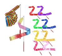 Abaodam 10pcs Colorful Gymnastics Streamers with Rhythmic Gym Ribbons for Twirling Dance Training Exercise Equipment for Boys Artistic Dance and Circus Skills Random Color