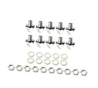 Abaodam 10pcs Copper Jack Socket Connector Guitar Endpin Jack Female Panel Mount Black Washers for Acoustic Electric Bass Guitar Parts Chrome