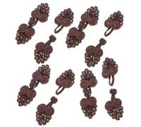 Abaodam 10pcs Deep Coffee Chinese Style Cheongsam Buttons Seven-Pearl Knot Decorative Sewing Fasteners DIY Craft Cloth Buttons for Traditional Clothing