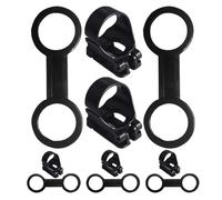 Abaodam 10pcs Dive Mask Strap Keeper Set with Silicone Figure-8 and Automatic Snorkel Clips, Black Snorkel Keeper Tube Holders for Adult Snorkeling and Scuba Diving Gear