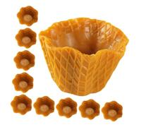 Abaodam 10pcs Fake Ice Cream Cones Mini Flat Ice Cone Models for Diy Photo Props