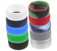 Abaodam 10Pcs Flexible Silicone Rings for Men and Women Ergonomic Design Sports Finger Bands Gym Accessories Comfortable Wedding Ring Alternatives
