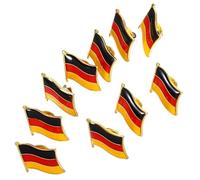 Abaodam 10pcs German Flag Badge Pins Iron Brooch with Butterfly Clasp Patriotic Collar Accessories for Clothing Jackets Bags Suitable for Various Occasions