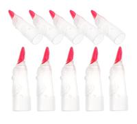 Abaodam 10Pcs Glow in the Dark Finger Covers Halloween Witch Fingernails Party Props White Luminous Cosplay Fake Nails Set for Halloween Supplies and Costume Accessories