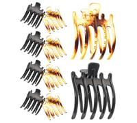 Abaodam 10pcs Hair Clamp Claw Hair Jaw Clips Plastic Resin Sturdy Not Easy to Break Simple Fashionable for Women Going out Office