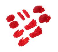 Abaodam 10pcs Halloween Anatomy Model Fake Severed Hands Feet Brain Heart Prank Props Red Tpr Soft Rubber Body Parts for Party Decorations and Themed Events