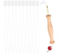 Abaodam 10pcs Hand Sewing Wire Loop Threader Easy Needle Threader White Steel Wire Suitable for Decorative Stitching and Embroidery for Denim Canvas Sewing Works