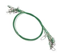 Abaodam 10pcs Heavy Duty Saltwater Fishing Leaders Stainless Steel Wire with Swivels Thick Line for Deep Sea Big Game Angling Rigging Gear
