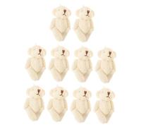 Abaodam 10Pcs Jointed Bear Dolls for DIY Clothes Accessories Velvet Material Cute Scarf Hat Backpack Ornament Crafts Making Supplies