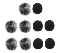 Abaodam 10pcs Lapel Microphone Covers Windscreen Furry Mic Protection for Headsets Music Recording in Studio