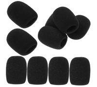 Abaodam 10pcs Lapel Microphone Sponge Covers Windproof Microphone Protective Covers 40x30x15mm for Conference Headsets
