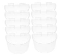 Abaodam 10pcs Large Plastic Pigeon Water Cup and Hanging Food Feeder for Bird Cage Half-moon Feed Bowl Suitable for Pigeons and Parrots