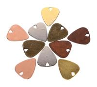 Abaodam 10pcs Metal Guitar Picks Necklace Set with Gold Silver Antique Bronze Rose Gold Finishes Thick Guitar Accessories