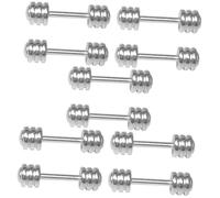 Abaodam 10pcs Metal Miniature Dumbbells Ornaments Portable Mini Dumbbells Mini House Props for Desk Decor Collectible Toys Fitness Props