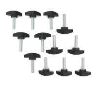 Abaodam 10pcs Microphone Stand Clamp Screws with Angle Adjustment and Stable Design, Black Mic Clamp Screws Made of Carbon Steel and Stainless Steel for Secure Microphone Boom Arm