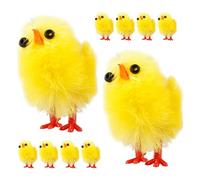 Abaodam 10pcs Mini Flocking Easter Chick Small Yellow Chicks Decoration for Party Table Setup and Holiday Favor