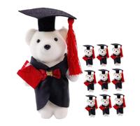Abaodam 10pcs Mini Graduation Bear Plush Soft Tiny Dolls for Bouquet Decoration Timeless Keepsake for Graduation Ceremonies Present for Boys Festive Cheer for Celebrations