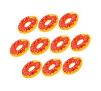 Abaodam 10pcs Miniature Swim Ring Dollhouse Props Floating Doughnut Molding Photo Props for Micro Landscape Decoration Easy to Use and Store Smooth Edges for Mini House Adornment