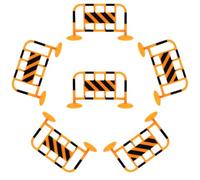 Abaodam 10pcs Miniature Traffic Roadblocks Fence Model, Orange Metal Barricades Simulation Set, Educational Traffic Cognitive and School Teaching Aids