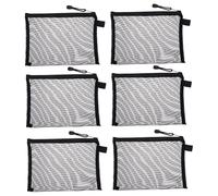 Abaodam 10pcs Nylon Mesh Makeup Bags Travel Toiletry Pouches Multi-Purpose Cosmetic Organiser with Zipper Closure Black, Sturdy Storage Bags for Travel and Daily Use
