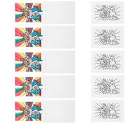 Abaodam 10pcs Own Halloween Party Color Changing Cards Pre Drawing Canvases for Painting Canvas Picture Water Paint Book Pizzazz Pizza Cooker Mini Posters