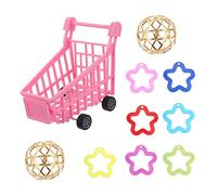 Abaodam 10pcs Parrot Shopping Cart Kit Interactive Bird Puzzle Training for Chewing Foraging Durable Bird Set for Parakeets Cockatiels and Conures