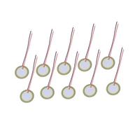 Abaodam 10Pcs Piezo Disc Diaphragm Elements for Acoustic Instrument Pickups Low Voltage Low Power Consumption Copper Sheet Piezoelectric Ceramic Chips with Leadwires
