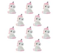 Abaodam 10Pcs Pink Resin Mini Unicorn Figurines for Landscape Decor, DIY Handcrafted Micro Garden Ornaments, Miniature Unicorn Dollhouse Accessories for Fairy Gardens