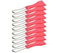 Abaodam 10pcs Plastic Lottery Ticket Scraper Tools with Lightweight and Strong Structure Design, Red Scratch off Tools for Cards with Keychain Accessory, for Crafting and Lottery Tickets