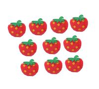 Abaodam 10pcs Plush Strawberry Cat Chew for Pet Playing and Biting Adorable Fruit Design with Dot Pattern Interactive Soft Doll for Indoor Cats to Stress and Protect Furniture