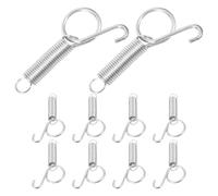 Abaodam 10Pcs Rabbit Cage Door Spring Hooks Cage Door Hanging Hooks with Fixed Clip Utensil Sturdy Metal Feeder Hangers Suitable for Small Animal Enclosures