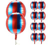 Abaodam 10pcs Red and Blue Stripe Aluminum Film Balloons for Carnival Theme Party Decorations for Circus Theme Party and Wedding for Room and Stage Decorations