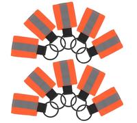 Abaodam 10pcs Reflective Key Holder Tags Double Sided Pendant Keychain for Backpacks Luggage High Visibility Safety Gear Lightweight Compact Warning Keychains in Fluorescent Orange