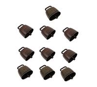 Abaodam 10pcs Retro Iron Cattle Bells with Clear Sound for Cow Horse Sheep Grazing Lightweight Portable Theft Loud Bells for Farm Home Decoration Random Color